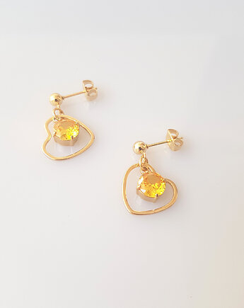 Kolczyki pozłacane Słońce w sercu, Mitsu