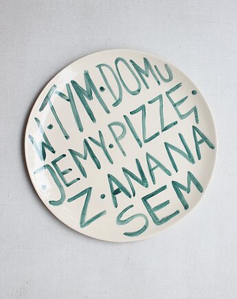 Talerz z napisem pizza z ananasem, m2k studio
