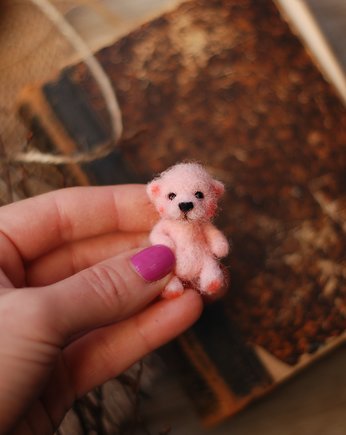 Miś Miniaturka- Różowy, BoboLobo Handicraft