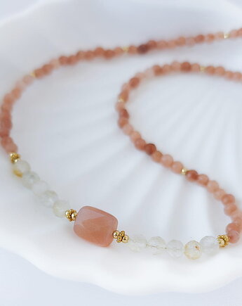 Naszyjnik z kamieni naturalnych: kamień słoneczny, cytryn