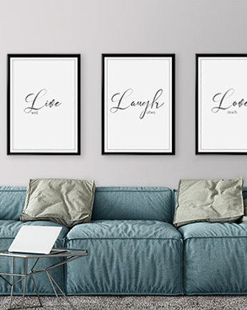 Live Laugh Love - trzy plakaty, Bury Lis