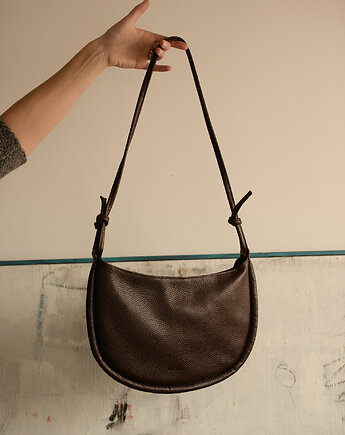 Ruby - skórzana brązowa torba na ramię, Lava Flow