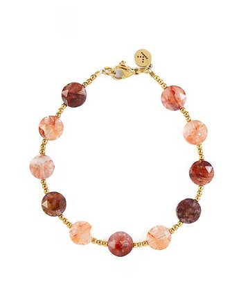 Bransoletka z bordowych kamieni miłości II - Wersja Pozłacana, Kulka Bransoletki