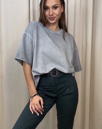 Bawełniany T-shirt Grigio, SOLO moda