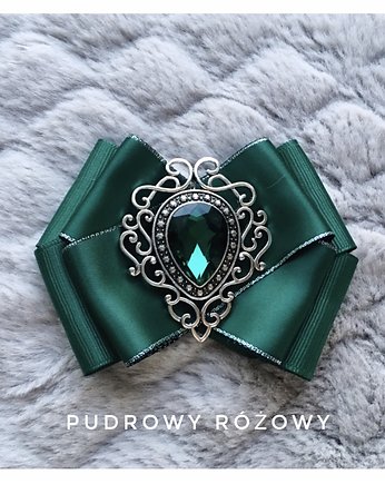 Brosza z ogromnym szmaragdowym kamieniem, Pudrowy Różowy