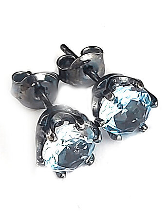 Kolczyki srebrne barocco-  blue topazy, OKAZJE - Prezenty na 18 dla koleżanki