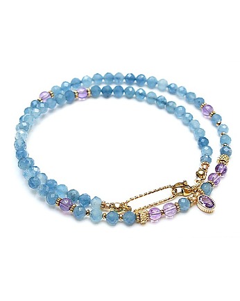 Akwamaryn choker vol. 13 /naszyjnik/ 28.06.25 - Szlachetna kolekcja, KiKa pracownia