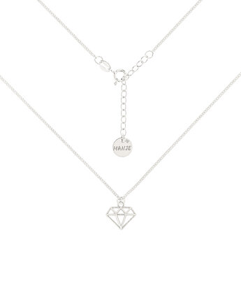 Srebrny choker pancerka z diamentem, MANJE