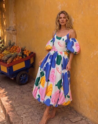 Sukienka Tessa ze zdejmowanymi rękawkami, Boho Loco