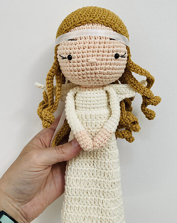 Anioł stróż lalka maskotka szydełkowa handmade, OSOBY - Prezent dla dziewczynki