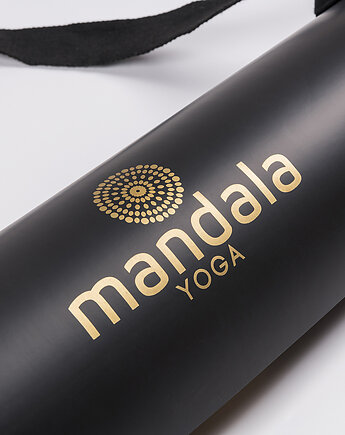 NOWE PU! Mata Gold Chakras Premium Black PU Yoga Mat 4mm, Mandala Yoga