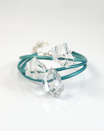 Bransoletka - Kryształy lodu, turkusowa, yenoo