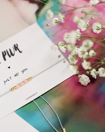 Bransoletka motywacyjna GRL PWR - jasnoróżowa, Le Boho Bleu