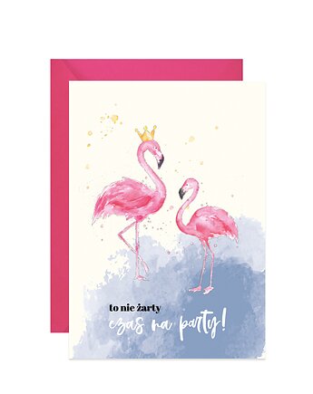 Kartka z flamingami - party, Paperwords