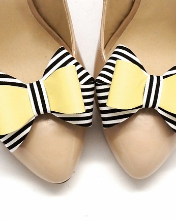 Klipsy do butów Coquet-Kokardy 3D/Yellow&Stripes, Coquet