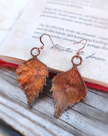 Listki Brzozy XIII kolczyki medziane, Treemasters Copper Jewelry