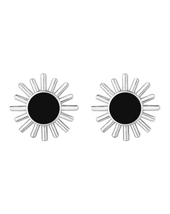 Srebrne kolczyki z czarnymi słońcami, OSOBY - Prezent dla teściowej