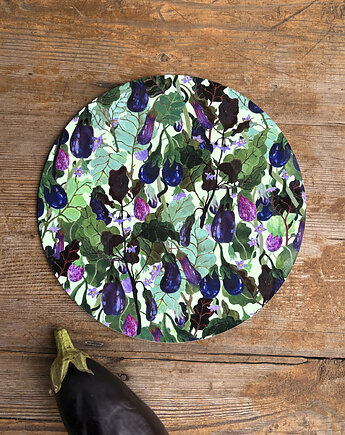 Podkładka pod talerz-Bakłażan- Aubergine- Zimowe krzewy- Ilustracja, BOSKE