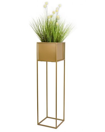 Kwietnik Metalowy ze Skrzynią Złoty 90 cm, MIA home