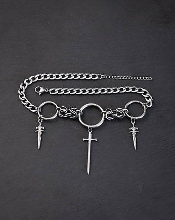 Chain mail goth miecze *Savage Dagger* choker stal nierdzewna, youcore.exe