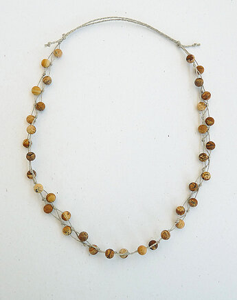 Jaspis matowy naturalny naszyjnik, galeria nuit