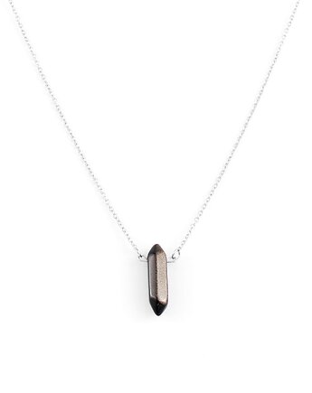 Obsydian złocisty - męski naszyjnik na łańcuszku, Kulka Bransoletki