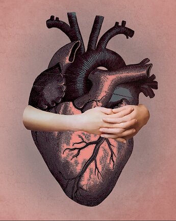 Przytul się - plakat, kolaż, Magda Rzeźniczak