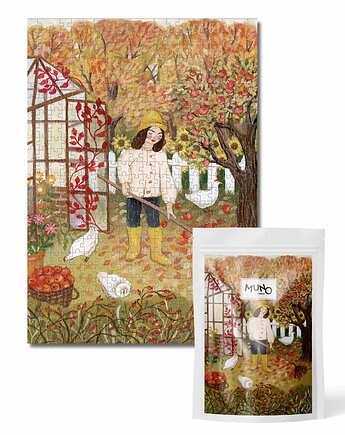 Puzzle 500 "Spadające Jabłka" by Asia Spettel w papierowym woreczku, MUNO puzzle