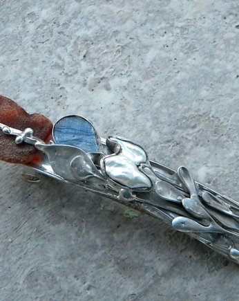 Bursztyn / perła / kianit - klamra, Beata Trotter