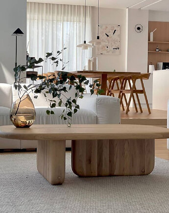 Stolik kawowy Ikigai, lity dąb, dębowy, Home Addict