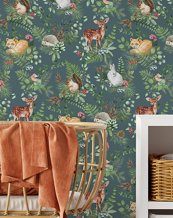 TAPETA w rolce - WOODLAND GREEN, Pastelowelove