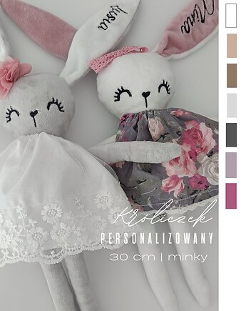 Mini króliczek - pamiątka narodzin, chrzcin  haft, Little Angels