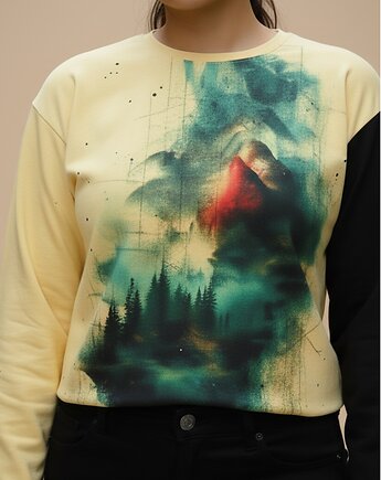 Nietypowa bluza oversize bawełniana Góry, mniej więcej