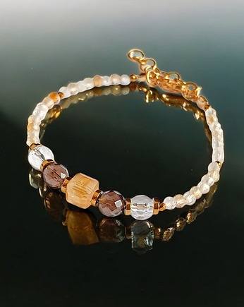 DOBROBYT - amulet - cytryn,kwarc dymny,k.górski - z zapięciem, kaktusia