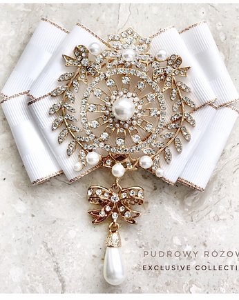 Brosza  w stylu glamour z ogromną ozdobą NEW Mikołajki Święta, Pudrowy Różowy