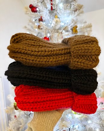 Gruba wełniana czapka beanie 100% wełna handmade, GANGSTA KNIT