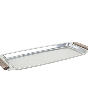 Podłużna taca ze stali nierdzewnej, duński design, lata 70, produkcja: Dania, Przetwory design