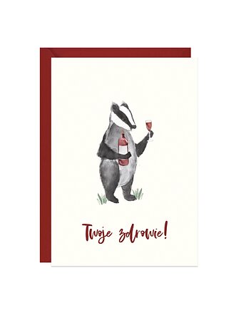Kartka Borsuk Twoje zdrowie!, Paperwords