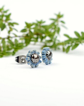 Ceramiczne kwiaty- kolczyki sztyfty 3d, Dorca