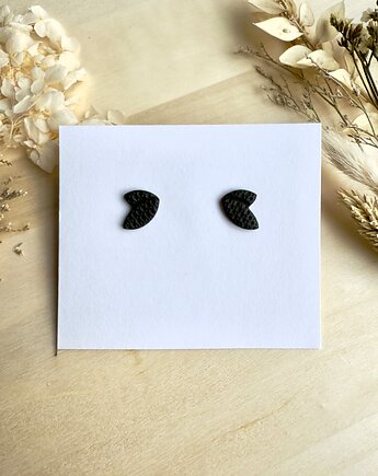 Kolczyki Motylki  sweterkowe - czarne, freska