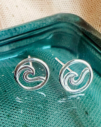 Kolczyki fale, mini sztyfty fale, Anemon Atelier