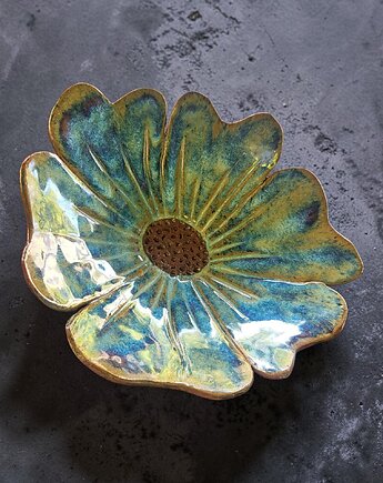 Ceramiczna patera  Złocisty Kwiat, ArtByLeika