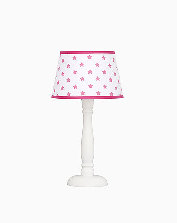 Lampka nocna biało-różowa w gwiazdki, Roomee Decor