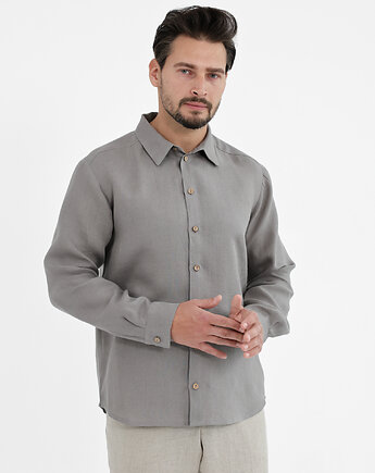 Lniana koszula SAHARA  true gray, OSOBY - Prezent dla taty