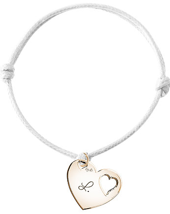 Bransoletka sznurkowa serce LOVE DROP INSIDE, by ilo