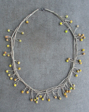 Yellow Balls Naszyjnik lniany