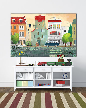 Obraz na płótnie -  70x50cm KOLOROWE KAMIENICE, NOWdeco