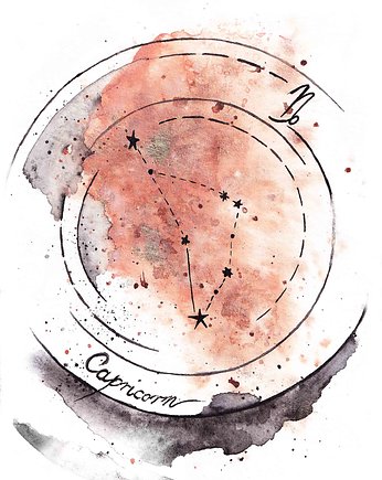 Plakat Gwiazdozbiór Koziorożca Znak Zodiaku Koziorożec Capricorn, My Moment