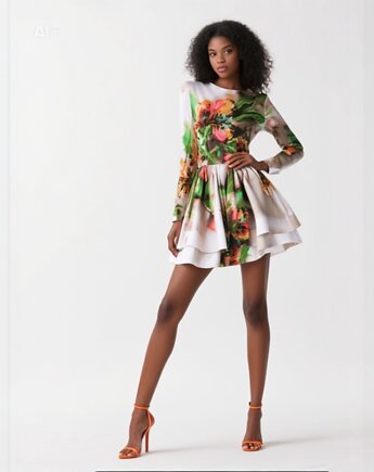 Sukienka w kwiaty, NAT FASHION ROOM