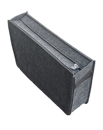 Grafitowy organizer do torebki typu shopperka - na zamek, Beltrani